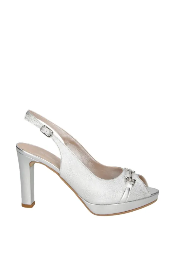 Armando olivieri Sandalo tacco Leoness Argento