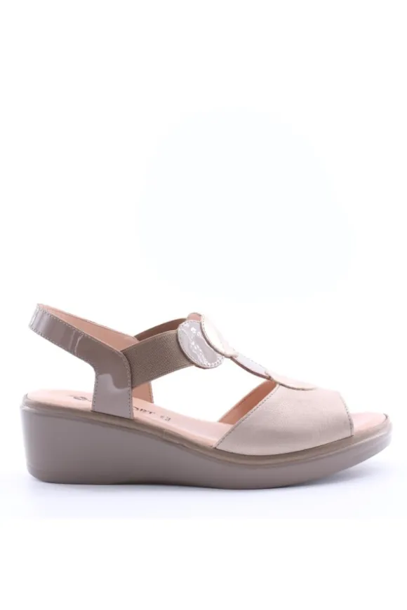 Confort Sandalo zeppa 7307 Champagne