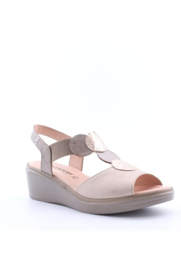 Confort Sandalo zeppa 7307 Champagne