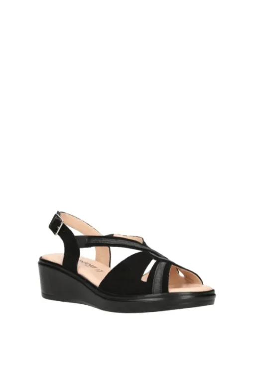 Confort Sandalo zeppa 7263 Nero