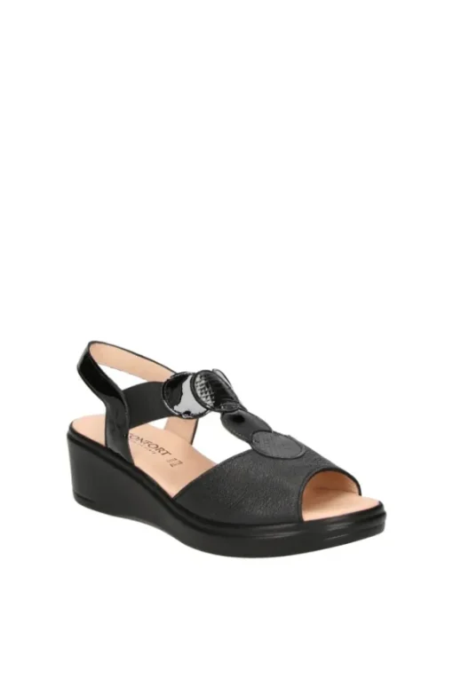 Confort Sandalo zeppa 7307 Nero