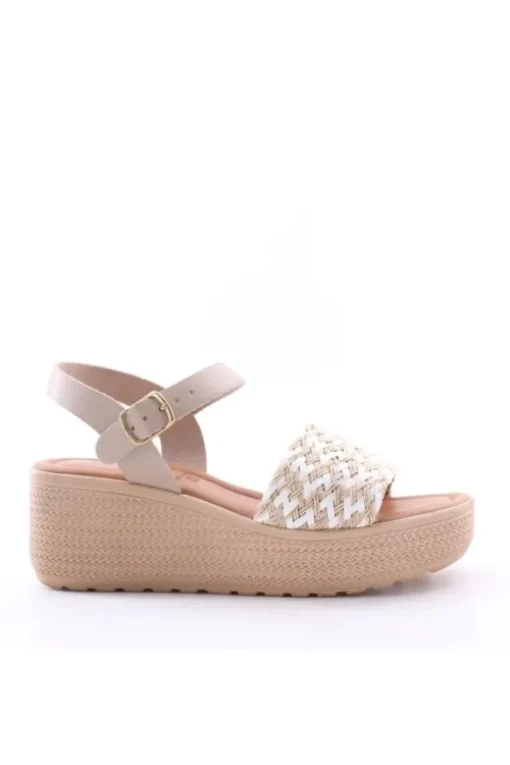 Florali Sandalo zeppa It12 Bian/nude