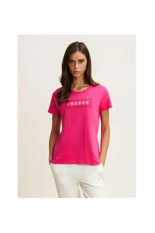 Freddy T-shirt manica corta 25wtrt3 Beetroot p