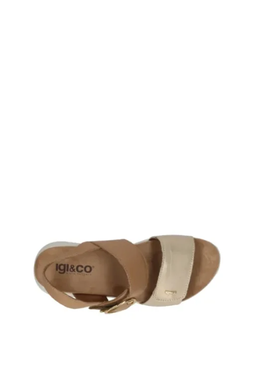 Igi e co Sandalo zeppa 76776 Platino