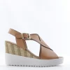 Stonefly Sandalo zeppa 219133 Dk/tan