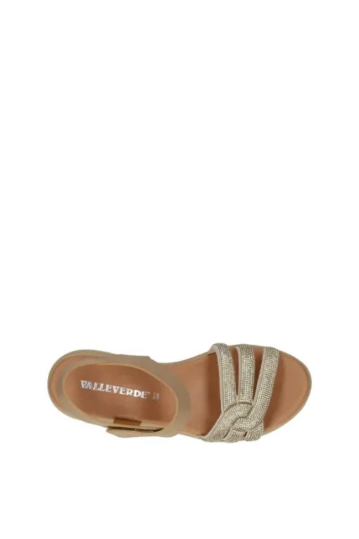 Valleverde Sandalo zeppa Vg2194 Platino